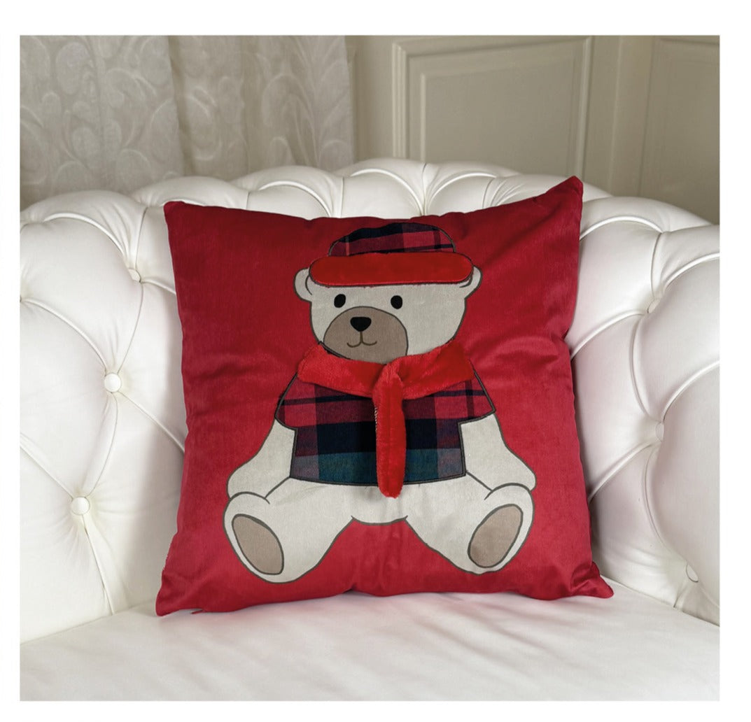 preziosa home preziosa home cuscino arredo natale velluto ricamo gigante orso 45 x 45 cm rosso ean 8050264188800