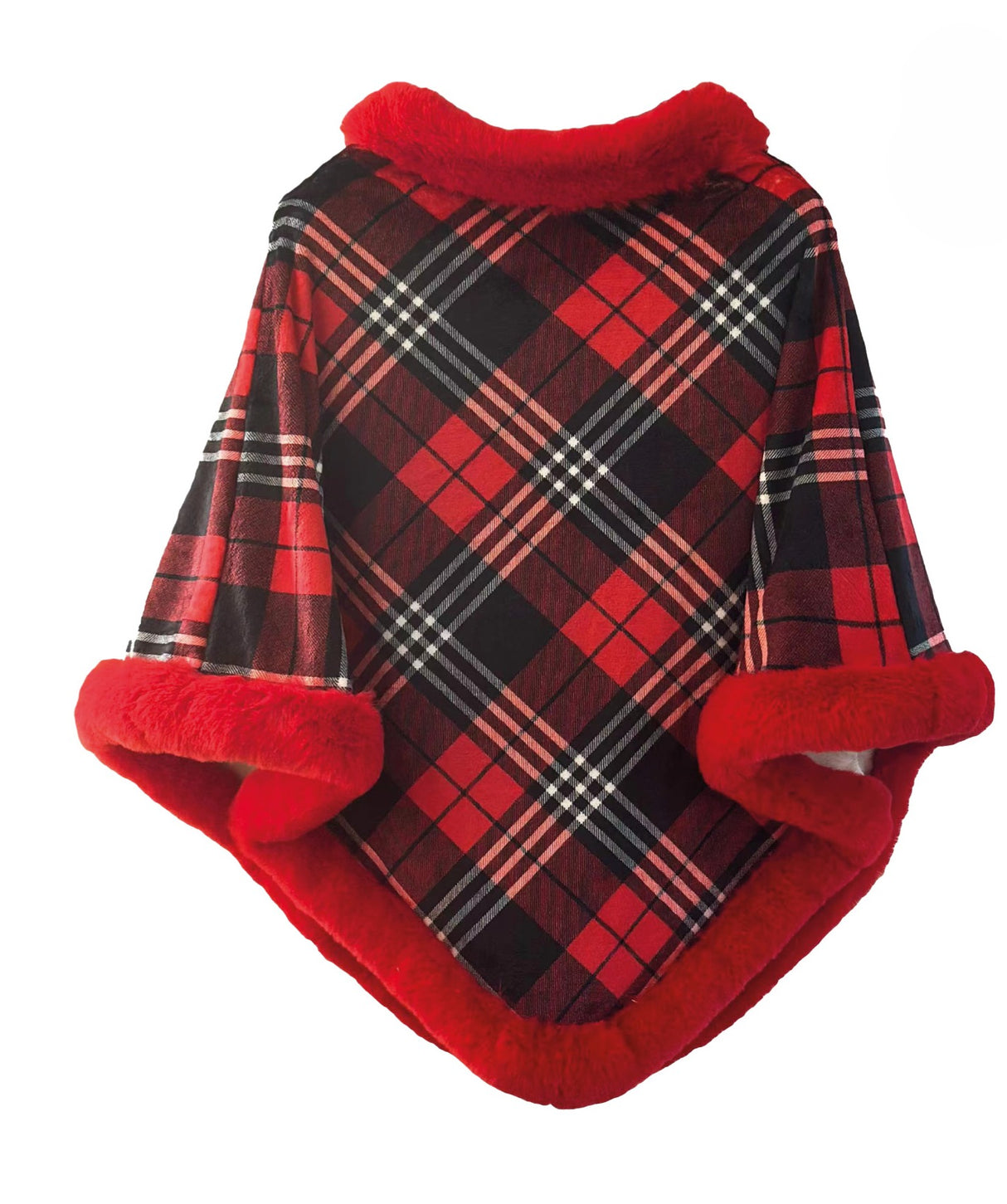 preziosa home preziosa home mantella poncho natale bordo in pelliccia ass tg unica poliestere 1 pz ean 8050264154461