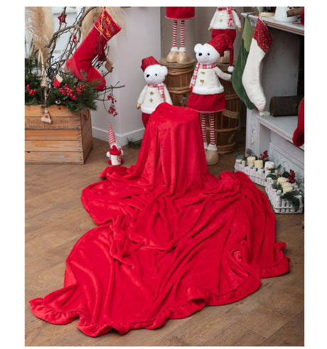 preziosa home preziosa home plaid in coral ass natale 210 x 240 cm con codatopo e frill 1 pz ean 8050264186707