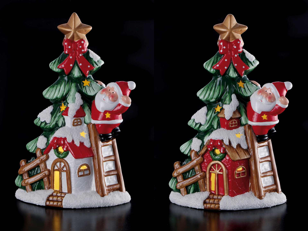 regalo italiano regalo italiano albero ceramica natale con led 20 x 11 cm h 31 cm ass multicolor 1 pz ean 8057586036864