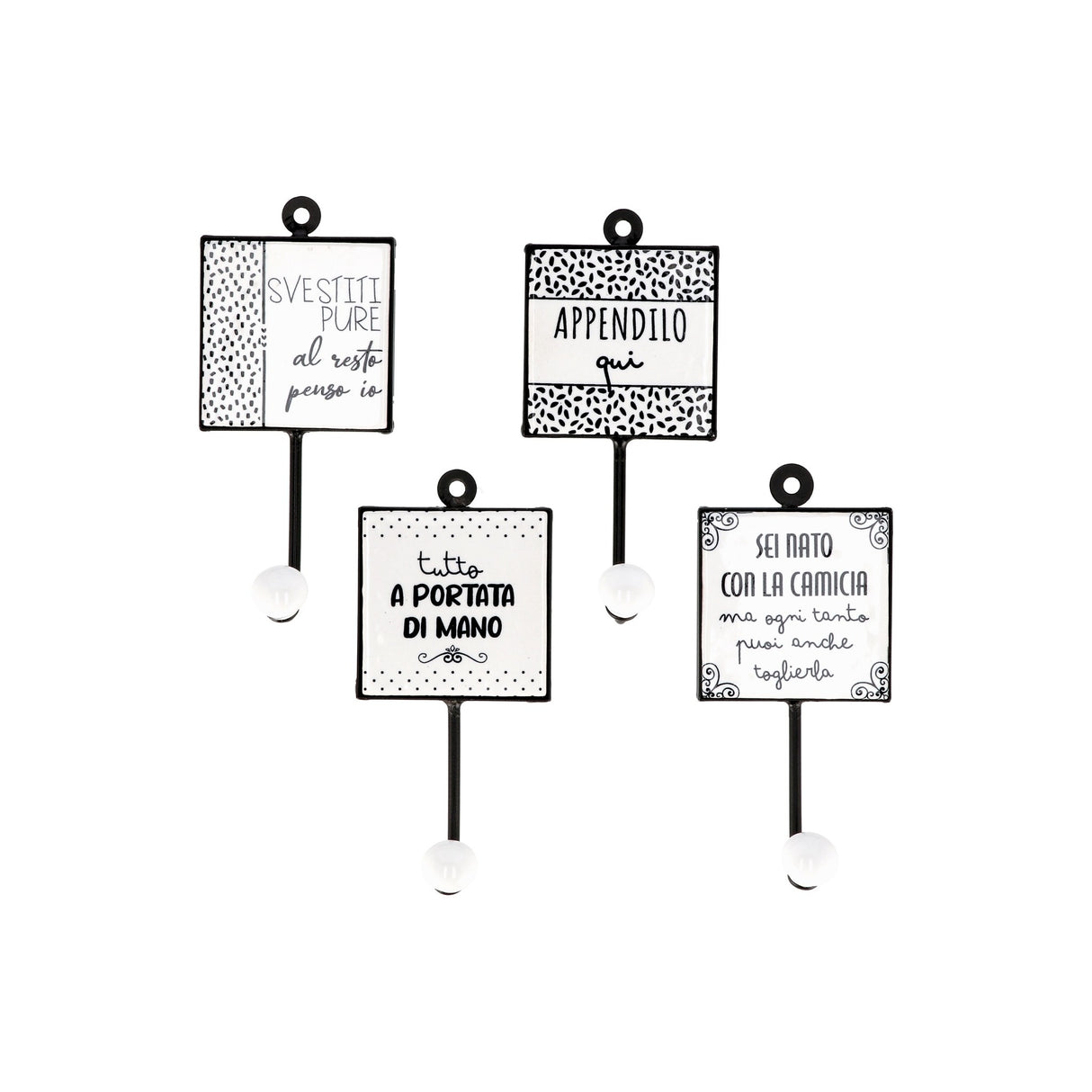 Italienisches Geschenk Italienisches Geschenk Wandhaken aus Keramik und Eisen, 8 x 17 cm, dekorativer Kleiderhaken für Zuhause und den Eingangsbereich, 1 Stück, EAN 8057586095830