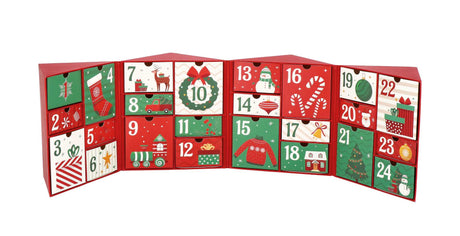 regalo italiano regalo italiano calendario avvento di natale cartone 24 x 17 h 33 cm rosso verde ean 8057586117747
