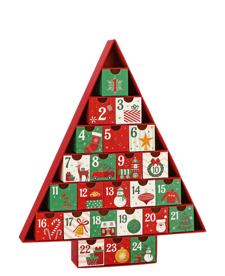 regalo italiano regalo italiano calendario avvento di natale cartone 32 x 5 h 39 cm rosso verde ean 8057586117730