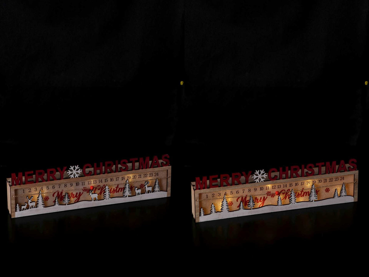 regalo italiano regalo italiano calendario avvento natale merry christmas ass 8 led 40 x 5 x 12 cm rosso 1 pz ean 8057586164901