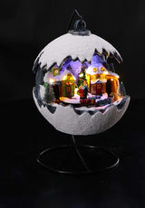 regalo italiano regalo italiano palla paesino invernale natale con 16 led d 20 cm h 24 cm bianco ean 8057586155312