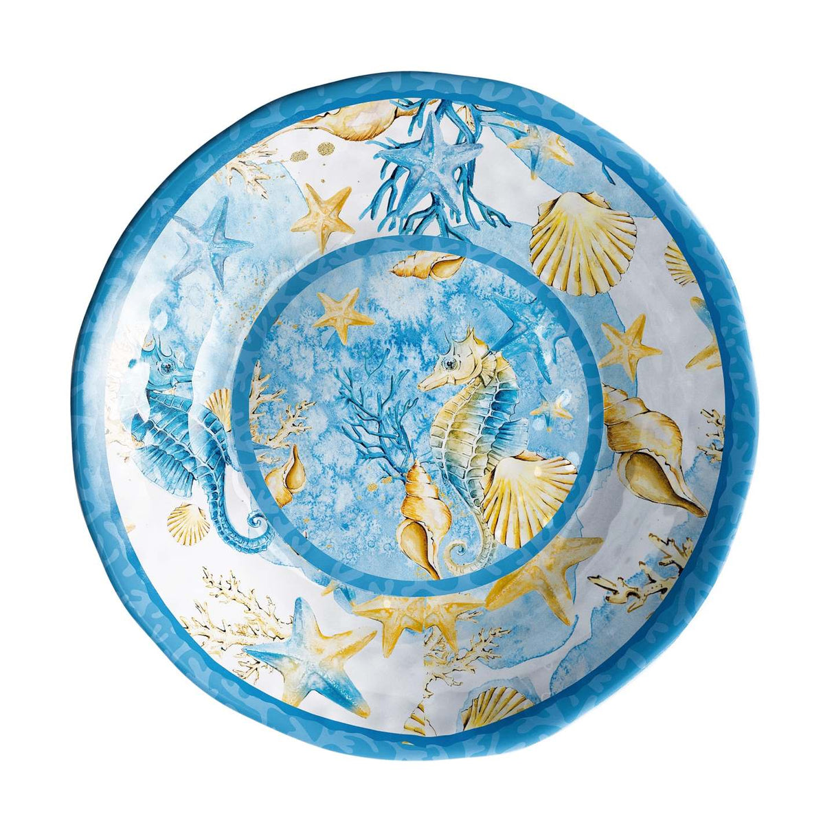 regalo italiano regalo italiano piatto fondo melamina shell d 22 cm h 5 cm blu 1 pz