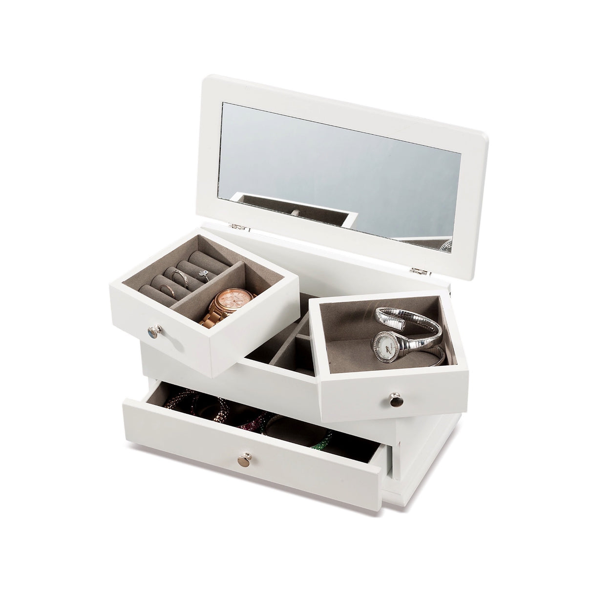regalo italiano regalo italiano portagioie in mdf 30 x 15 x 17 cm organizer gioielli capiente ed elegante bianco ean 8021785421653