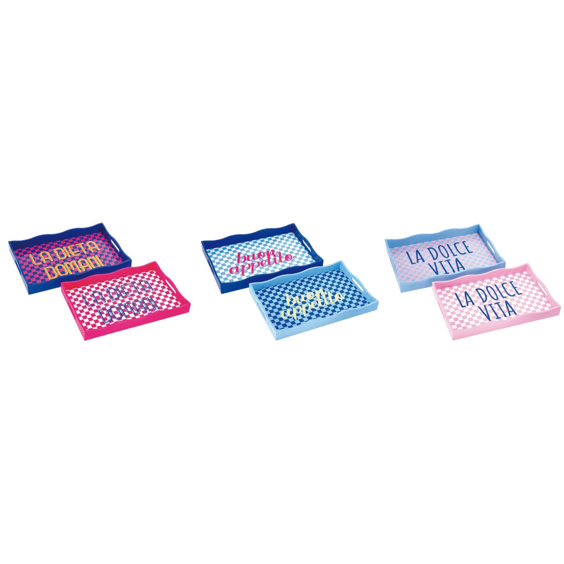 regalo italiano regalo italiano set 2 vassoi rettangolari ass 37 x 25 cm 40 x 28 cm multicolor 1 cf ean 8057586183599