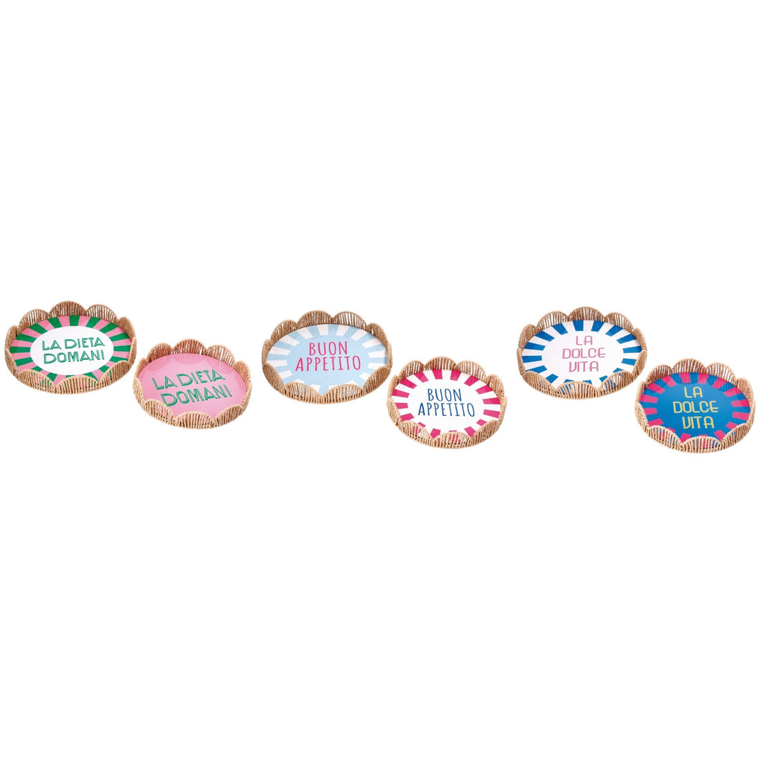 regalo italiano regalo italiano set 2 vassoi tondi ass d 26 cm d 31 cm multicolor 1 cf ean 8057586183568