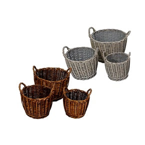regalo italiano regalo italiano set 3 cesti in salice rotondi d 19 24 30 cm con manici 2 colori assortiti 1 pz ean 8057586131637