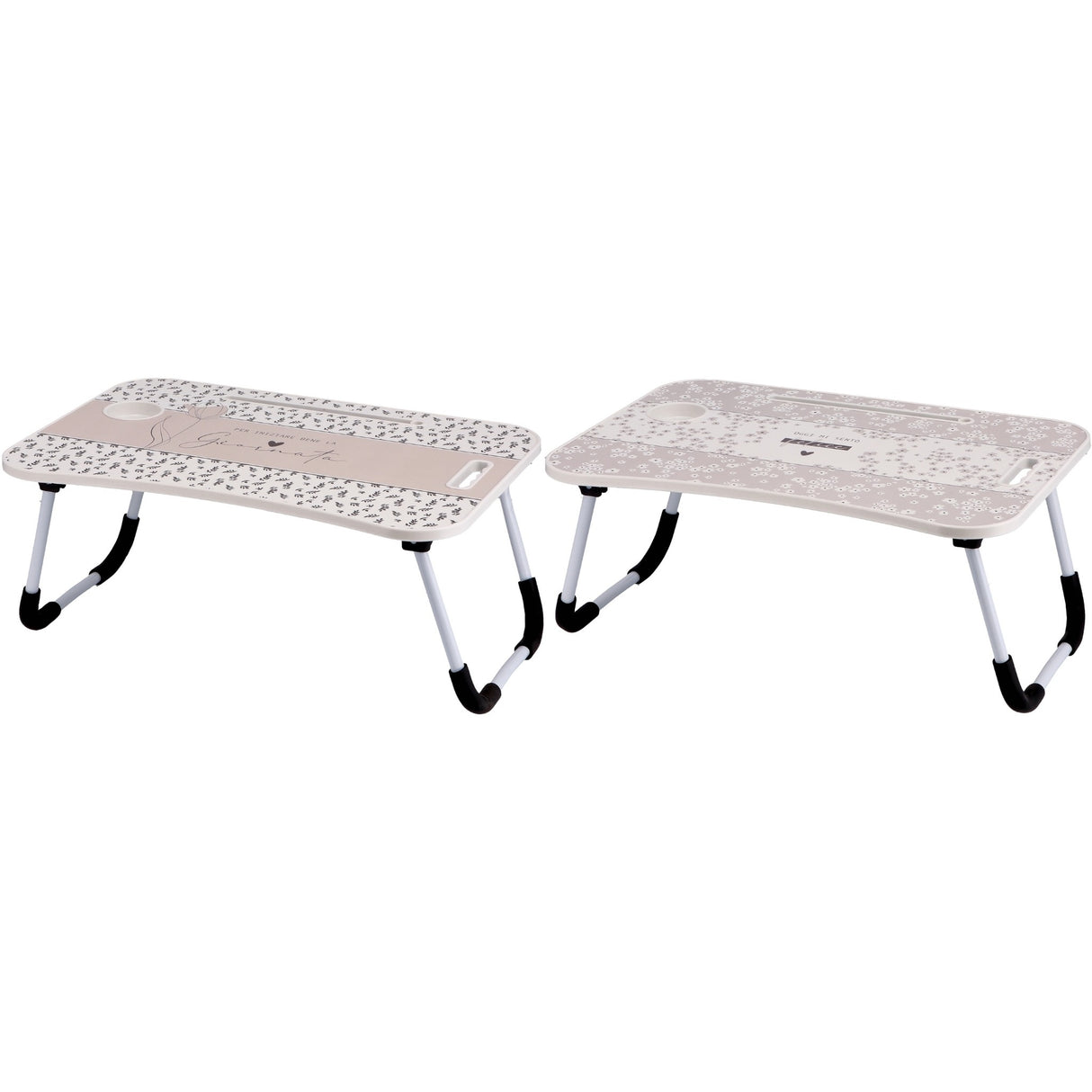 Italienisches Geschenk Italienisches Geschenk Klapptisch mit Tablet-Halterung aus MDF und Eisen 60 x 40 cm, H 26 cm Für Frühstück, Bett und Sofa 1 Stück EAN 8057586091160