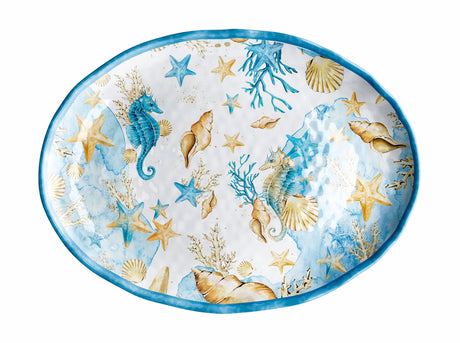 regalo italiano regalo italiano vassoio ovale melamina shell 40 x 30 x 3 cm blu 1 pz