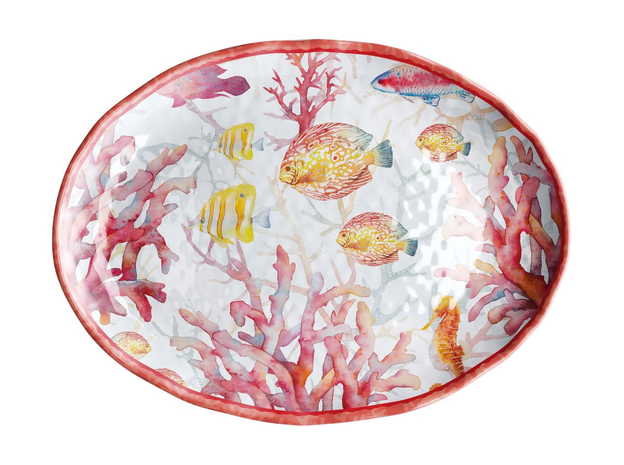 regalo italiano regalo italiano vassoio ovale melamina shell 40 x 30 x 3 cm rosso 1 pz