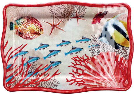 regalo italiano regalo italiano vassoio rettangolare melamina alyssa 30 x 12 cm h 2 cm rosso 1 pz