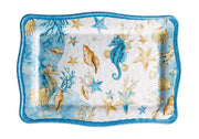 Ad Trend Vassoio Rettangolare Melamina Shell 30 x 21 Cm H 2 Cm Blu 1 Pz