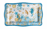 Ad Trend Vassoio Rettangolare Melamina Shell 36 x 23 Cm H 2 Cm Blu 1 Pz