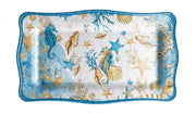 Ad Trend Vassoio Rettangolare Melamina Shell 48 x 28 Cm H 2 Cm Blu 1 Pz