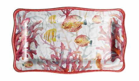 regalo italiano regalo italiano vassoio rettangolare melamina shell 48 x 28 cm h 2 cm rosso 1 pz