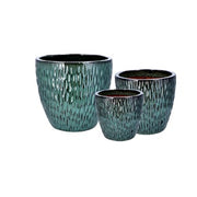 Ad Trend Set 3 Cachepot Ceramica Verde H 23–29-35 cm