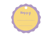 Scotton Chiudipacco Rotondo D 50 Mm Happy Giallo Lilla 15 Pz