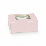 Scatola fibra rosa Scotton 8×8×3cm finestra PLA e divisorio CONF 10 PZ Bomboniera elegante per cerimonie e ricevimenti. ean 8007402365593