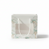 Shopper Scotton cordino Intrecci Alberi Verdi 19,5×9,5×17 cm per bomboniere e confezioni regalo. Design naturale, pronta all'uso. CONF 10 PZ ean 8007402372928
