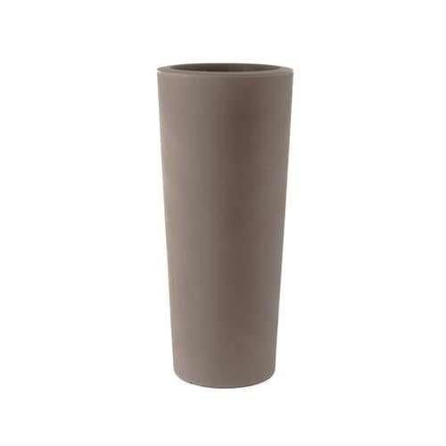 Vaso conico alto da esterno in resina UV, Ø44,5×H110 cm, 35 L, colore Cappuccino. TeraPlast Schio, −30°/+60°C, riciclabile.  ean-8051560015715