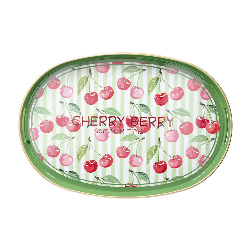 tognana tognana vassoio ovale cherry serving summer time 44 x 30 cm decorativo polipropilene verde ean 8056444556650