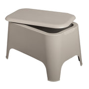Toomax Petra Tavolino con Contenitore e Coperchio Rimovibile Grigio Tortora – Tavolino da Esterno Resistente ai Raggi UV