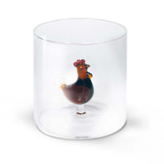 WD LifeStyle Bicchiere Vetro Borosilicato Cc 250 ml Decoro Gallina
