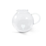 WD LifeStyle Brocca Vetro Borosilicato Cc 1,7 Lt Decoro Cuore Bianco