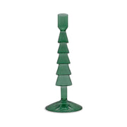 WD LifeStyle Potacandela in Vetro H 22 Cm Forma Albero di Natale Colore Verde