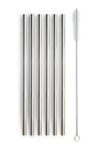 WD LifeStyle Set 6 Cannucce in Acciaio Inox H 21 Cm con Scovolino Colore Argento