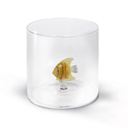 WD LifeStyle Bicchiere Vetro Borosilicato Cc 250 ml Decoro Pesce Oro
