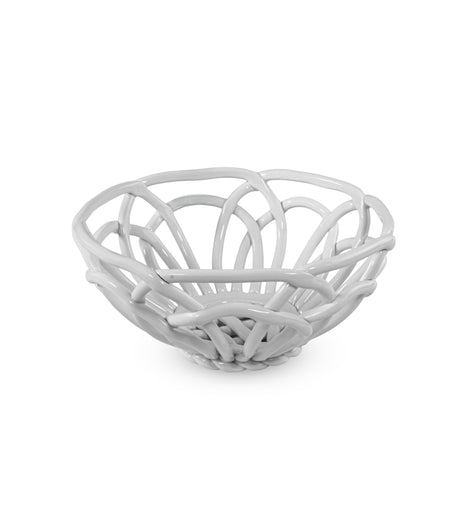 wd lifestyle wd lifestyle cestino centrotavola in stoneware bianco ean 8055035683768