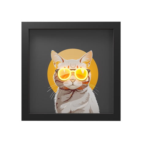 wd lifestyle wd lifestyle cornice con inserti luminosi 30 x 30 cm decoro gatto ean 8055035681771