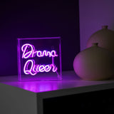 wd lifestyle wd lifestyle insegna neon con cornice in plexiglass 18 x 18 cm decoro drama queer ean 8053300579372