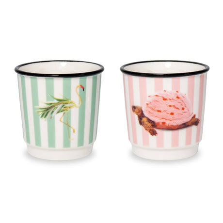 wd lifestyle wd lifestyle set 2 bicchierini caffe decoro fenicottero e tartaruga ean 8055035684277