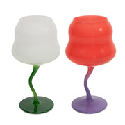 WD LifeStyle Set 2 Calici Cocktail 450 Ml Bianco Verde, Rosa e Viola