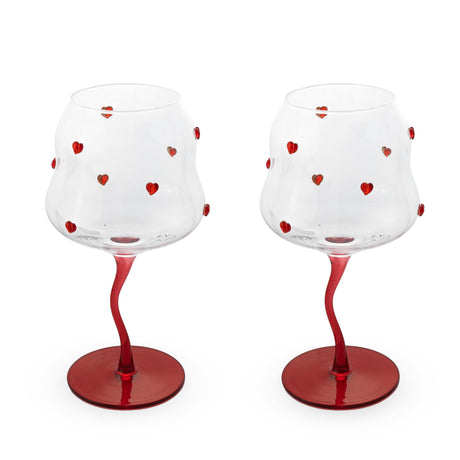 wd lifestyle wd lifestyle set 2 calici cocktail 450 ml decoro cuori rossi ean 8055035681979