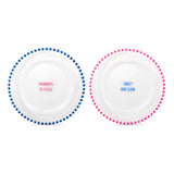 wd lifestyle wd lifestyle set 2 piattini d 195 cm in vetro decorazione moments of peace e sweet and slow rosa blu ean 8055035685021