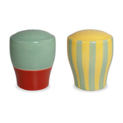 WD LifeStyle Set Sale e Pepe in Stoneware 6,5 x 6,5 x 8 Cm Verde Giallo Rosso