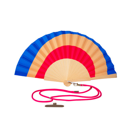 wd lifestyle wd lifestyle ventaglio in legno e tessuto decoro cuori con porta cellulare rosso giallo blu ean 8055035683409