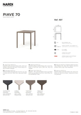 nardi nardi 70, quadratischer Tisch, lackiert, Seil-Laminat, Material: Seil, EAN 8010352554481