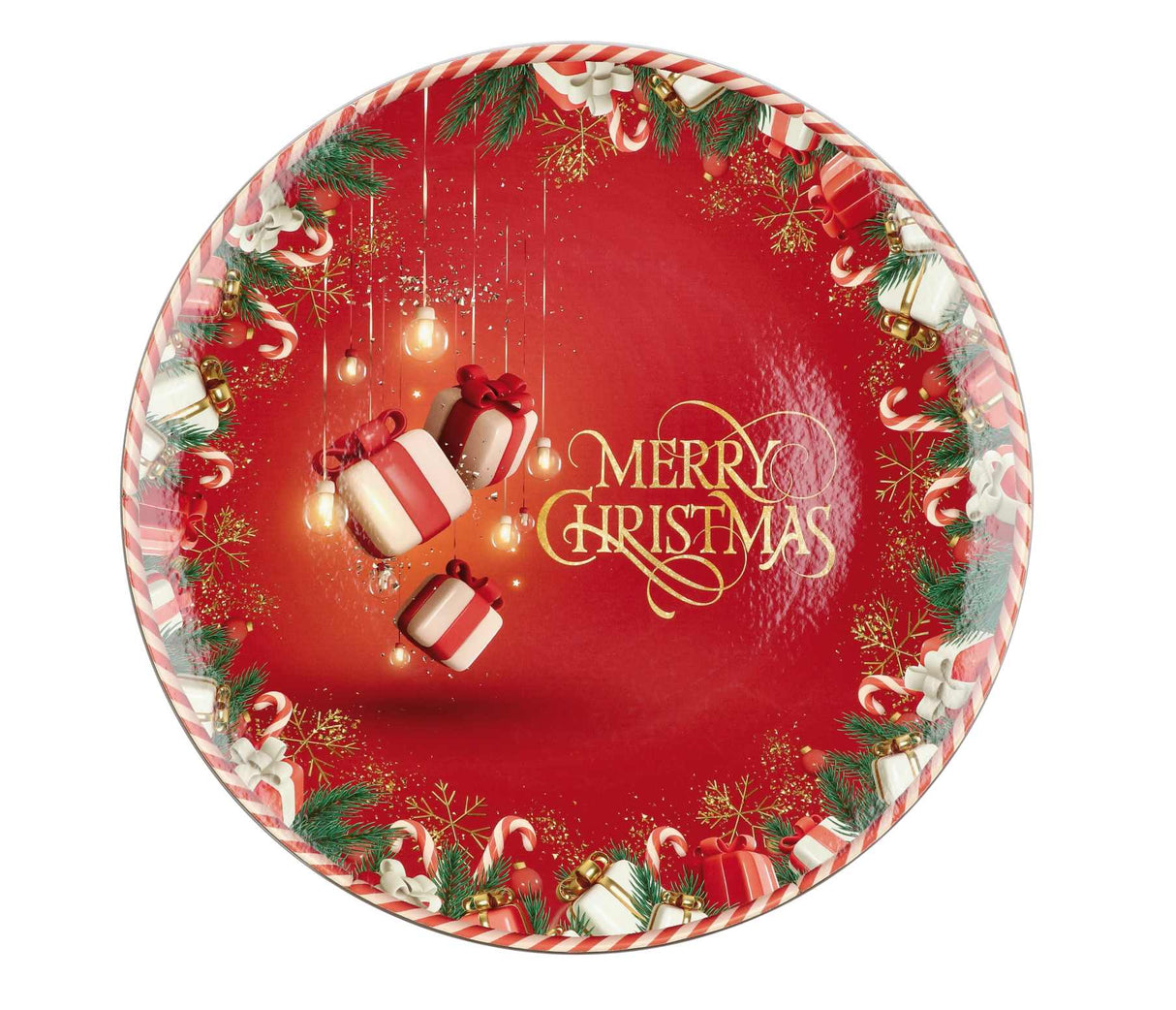 regalo italiano regalo italiano sottopiatto natale tondo plastica d 33 cm ass multicolor 1 pz ean 8057586065031