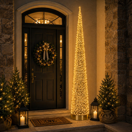 ad trend ad trend albero di natale in ferro e pe oro con 2 400 led h 280 cm ean 8057586112155