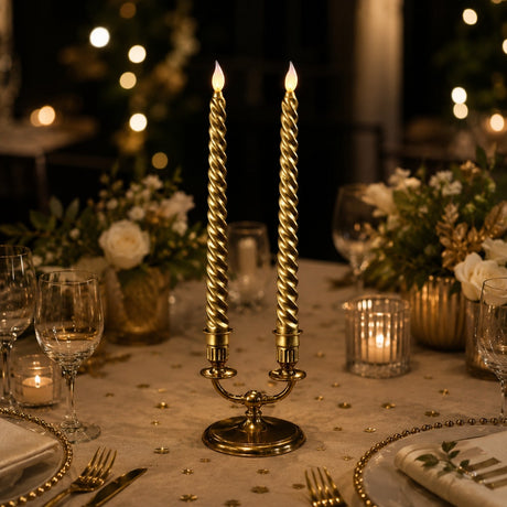 ad trend ad trend set 2 candele a spirale h 265 cm d 2 cm a batterie oro ean 8057586083974