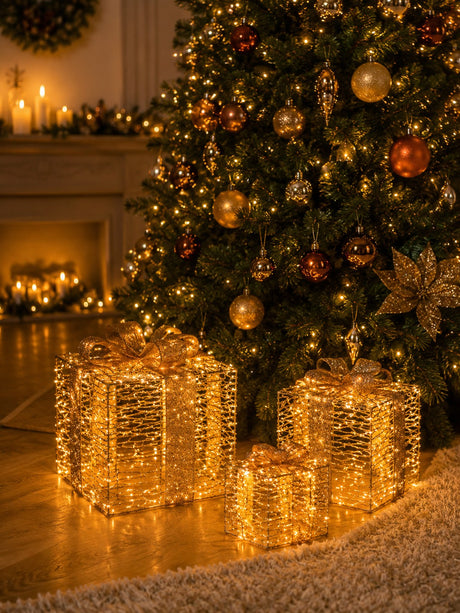 ad trend ad trend set 3 pacchi dono di natale con led da internoesterno oro ean 8057586157897