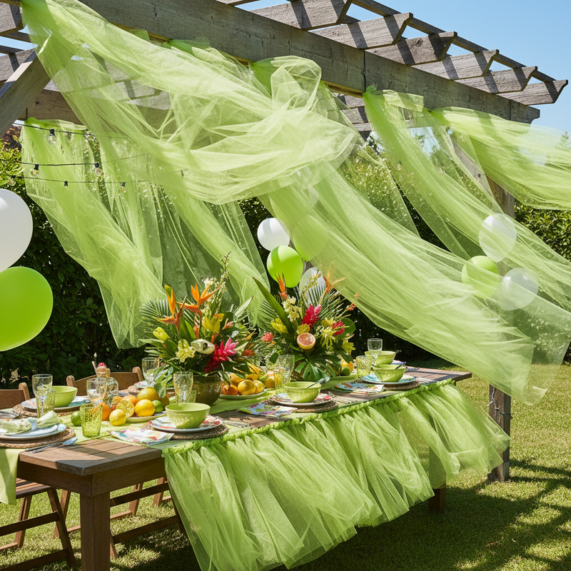 Rotolo Tulle semi-trasparente per bomboniere, decorazioni e fai da te. ARPIMEX rotolo verde lime H 12,5 cm × 100 mt, rete fine, no sfilacciatura ean 8018318043437