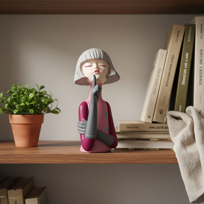 arpimex ar girl resina pensierosa cm 15x18x Decora casa con la statua di resina dipinta 1,65 kg. Regalo originale. ean 8018318653186